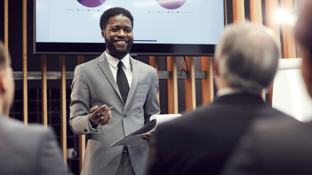 lawyer giving a presentation